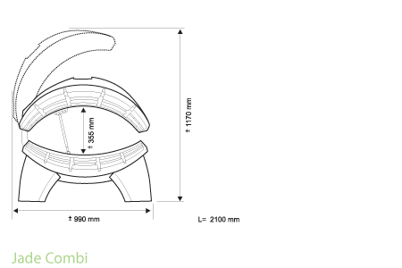 Dimensions du solarium Jade Combi